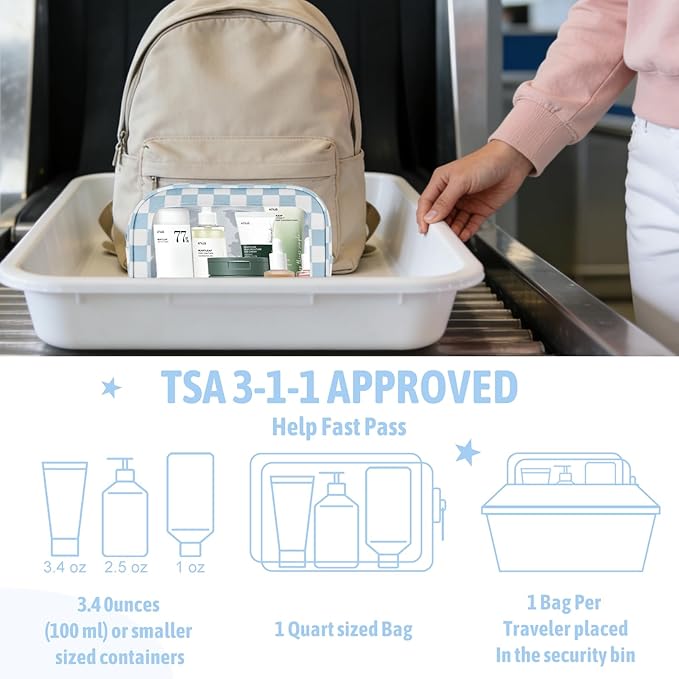 3PCS Clear Toiletry Bag,TSA Approved Travel Makeup Pouch with Zipper for Cosmetics and Toiletries，Diaper Bag Organizer Pouch Set,Women's Purse Organizer and Clear Car Bag