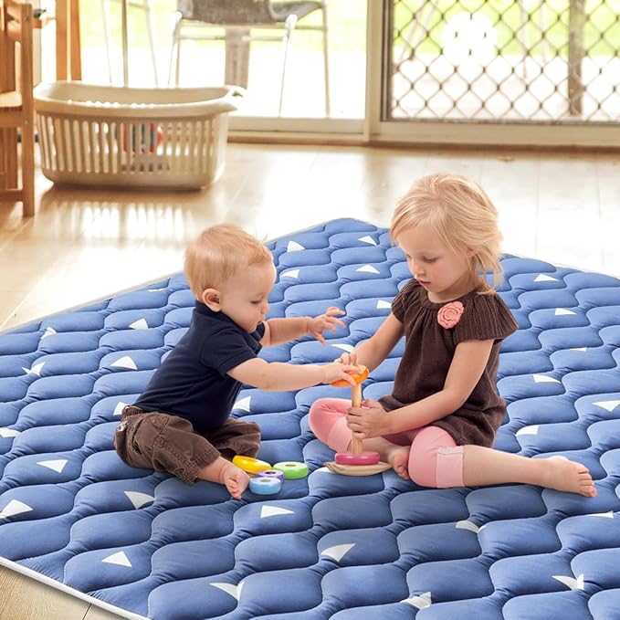 Premium Foam Baby Play Mat for Floor, 50x50 Playpen Mat, Thicken One-Piece Crawling Mat, Non-Slip Cushioned Baby Playmats for Infants, Babies, Toddlers, Play & Tummy Time