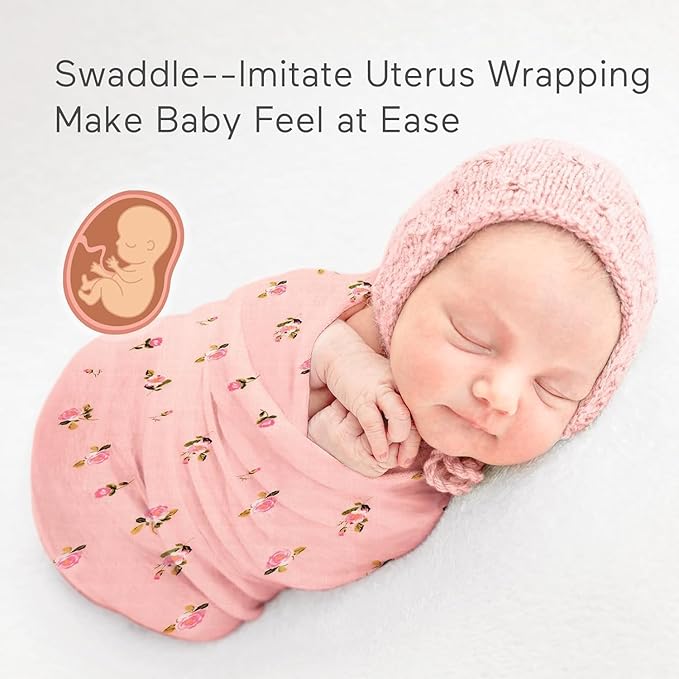 Momcozy Muslin Swaddle Blankets, Soft Silky Baby Blankets 47 x 47 inches, Breathable Swaddle Blankets, Newborn Receiving Blanket for Boys and Girls, 4 Pack