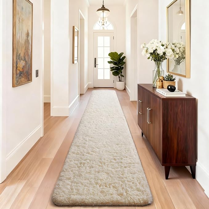Ophanie Area Rugs for Bedroom Living Room,Color 2- Ivory,Size 2' x 10',Shape Rectangular