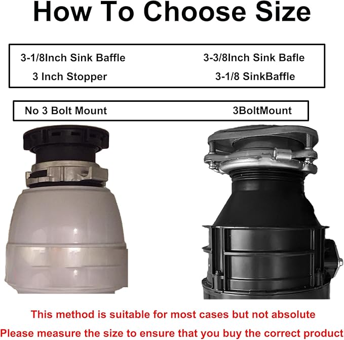 3 1/8" Garbage Disposal Sink Baffle QCB-AM Splash Guard for Insinkerator, Garbage Disposal Quiet Collar Drain Plugs Cover Splash Guard Replacement for InSinkErator Evolution Series(Black)
