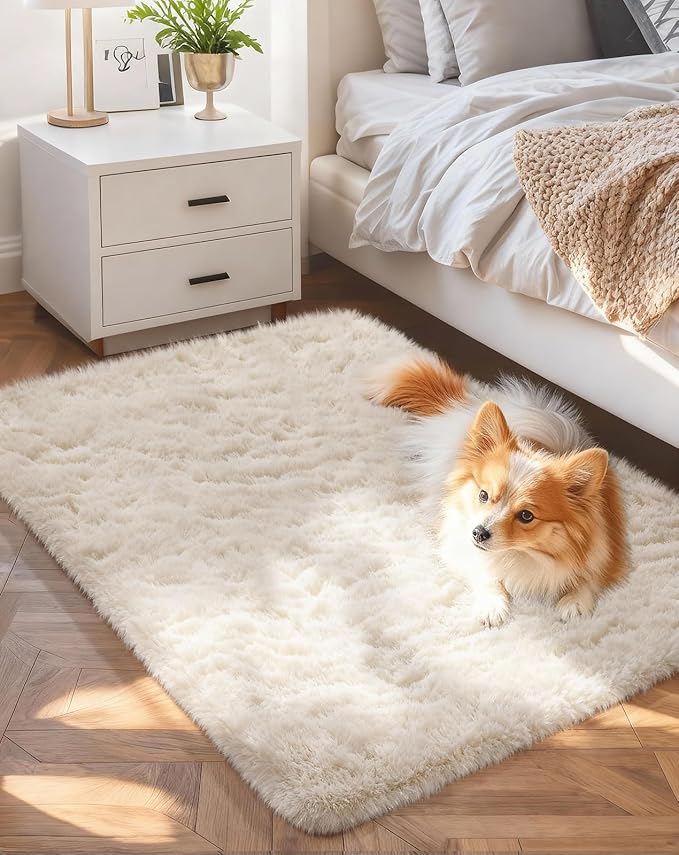 Ophanie Area Rugs for Bedroom Living Room,Color 2- Ivory,Size 2' x 3',Shape Rectangular