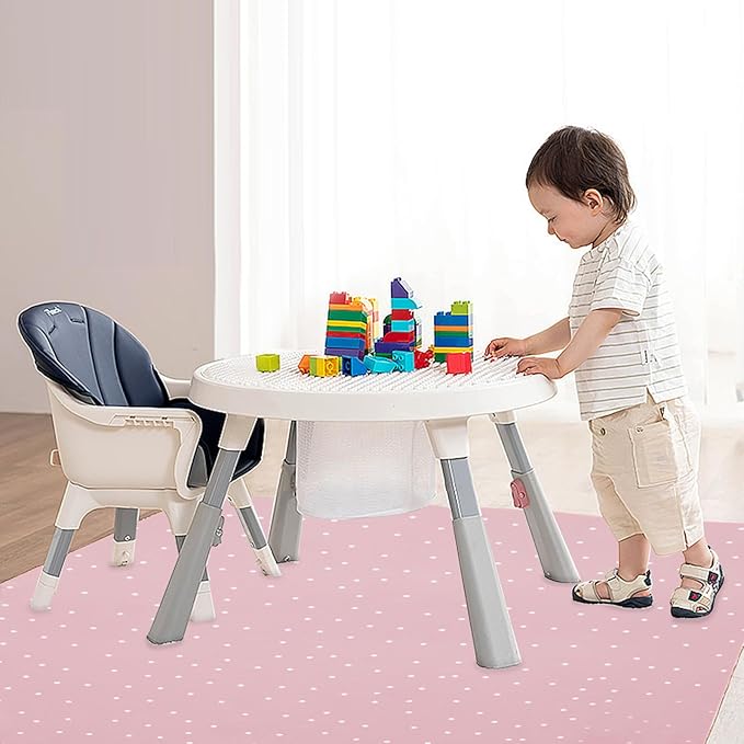 Baby Splat Mat for Under High Chair 2 Pack, 42 x 42 Inch Splash Mat for Arts & Crafts & Eating Mess, Waterproof and Washable Spill Mat, Baby Playtime Anti-Slip High Chair Mat for Floor or Table, Pink