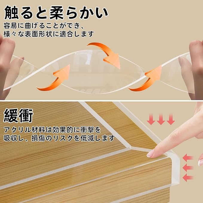 COUMENO Clear Edge Protector,Safe Corner Protector, Anti-Sharp Edge Protector, for Furniture, Drawers, Tables, Cabinets1.6inX16.4FT