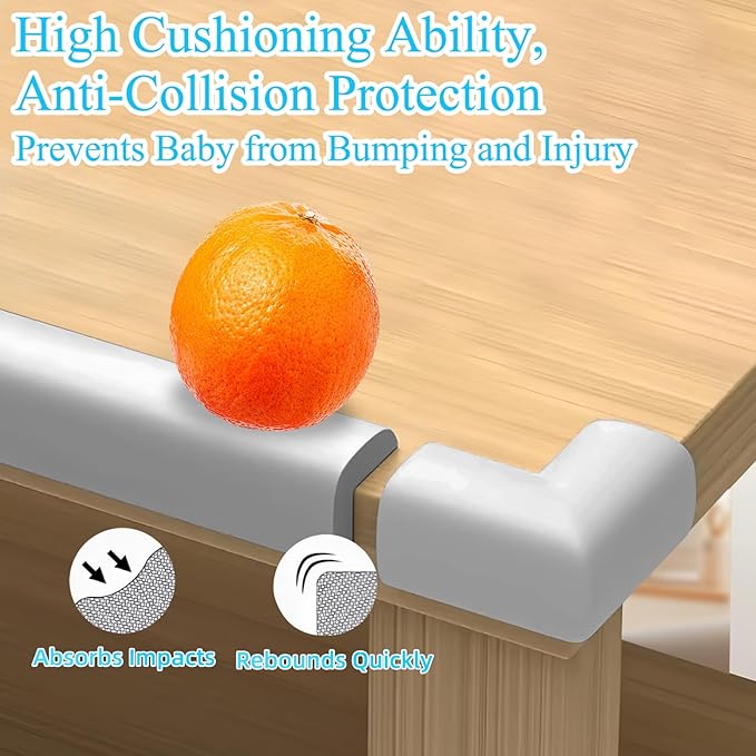 Baby Proofing Edge Corner Protector,2 Roll Grey L-Shape Soft Cabinet Door Bumper Corner Strip,Safety Bumper Corner Guards,Wall Protector,Self Adhesive,for Nursery,Kitchen,Fireplace,Table