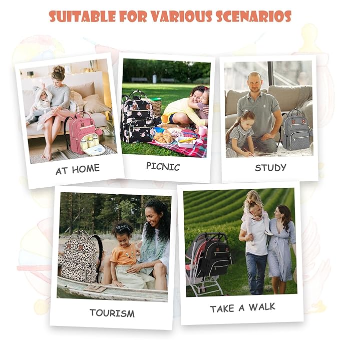 Tenot Baby Diaper Bag Backpack, Travel Diaper Bags for Baby Girl Boy Large Capacity Baby Bag Backpack for Women Sunflower