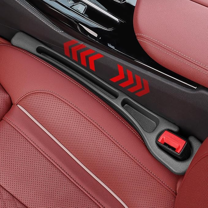 Car Seat Gap Filler Organizer Universal for Car SUV Truck Accessories Seat Gap Plug Blocker with Storage Slot Black 2 Pack