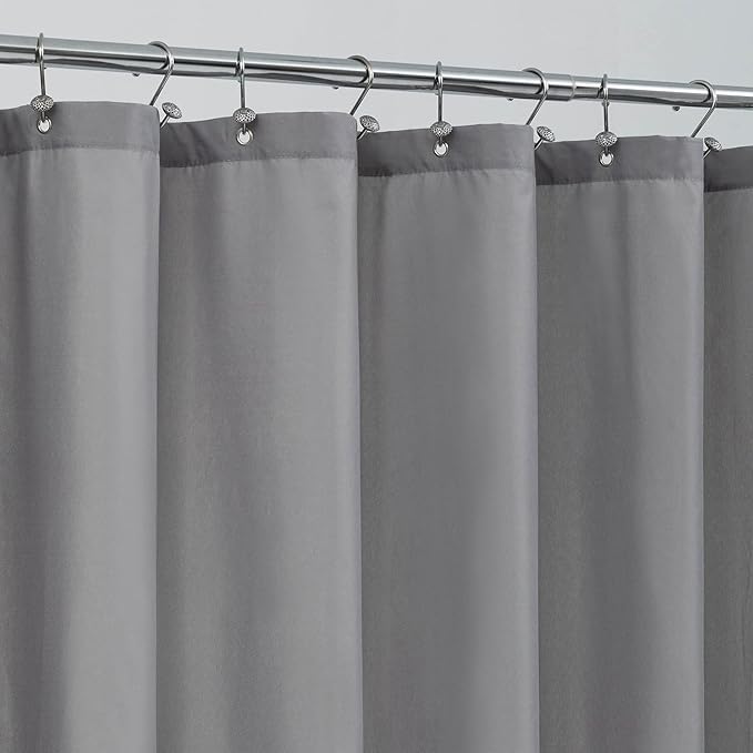 ALYVIA SPRING Long Fabric Shower Curtain Liner Waterproof - 72" x 78", Soft & Lightweight Long Shower Curtain with 3 Magnets, Machine Washable - 72x78, Grey