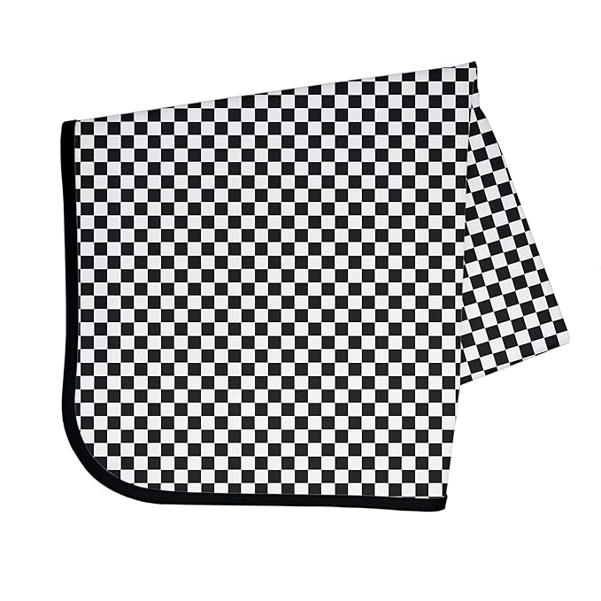 BapronBaby Black Checkerboard Splash Mat - Waterproof Catch-All for Under High Chairs, Floors, Tables, Playtime or Arts & Crafts - Machine Washable - 45" x 45”