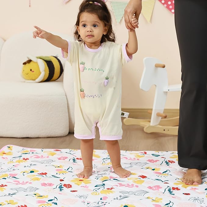Baby Play Mat 71x59, Extra Large&Thick Baby Floor Play Mats, Foldable Padded Play Mat for Baby Crawling