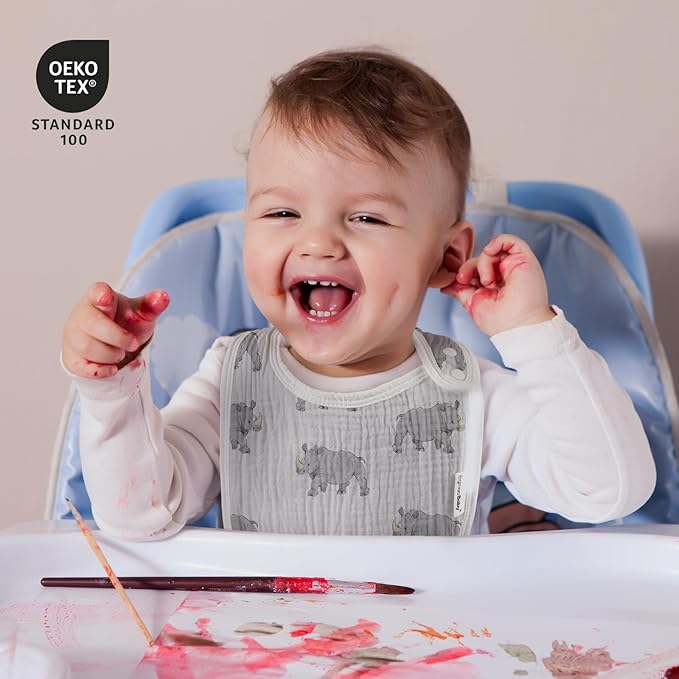 Muslin Bibs for Baby Boys Girls,Organic Muslin Baby Bib for Drooling and Teething,Soft Bandana Drool Bibs 5 Pack