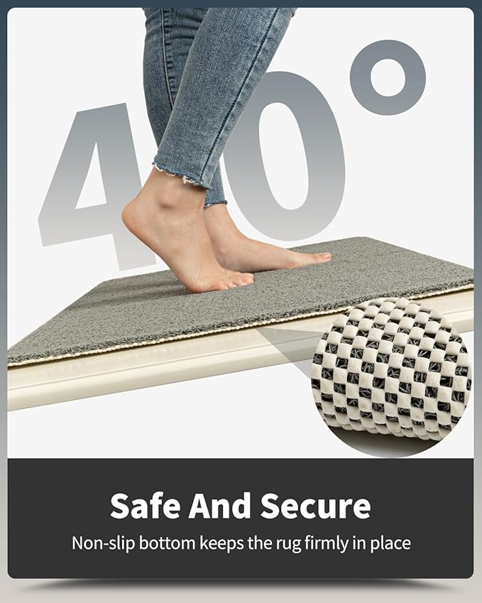 Non-Slip Bathtub Mat, 16x24 Inch, Shower Mats for Bath Tub, PVC Loofah Bathroom Mats for Wet Areas, Quick Drying Foot Scrubber Mat