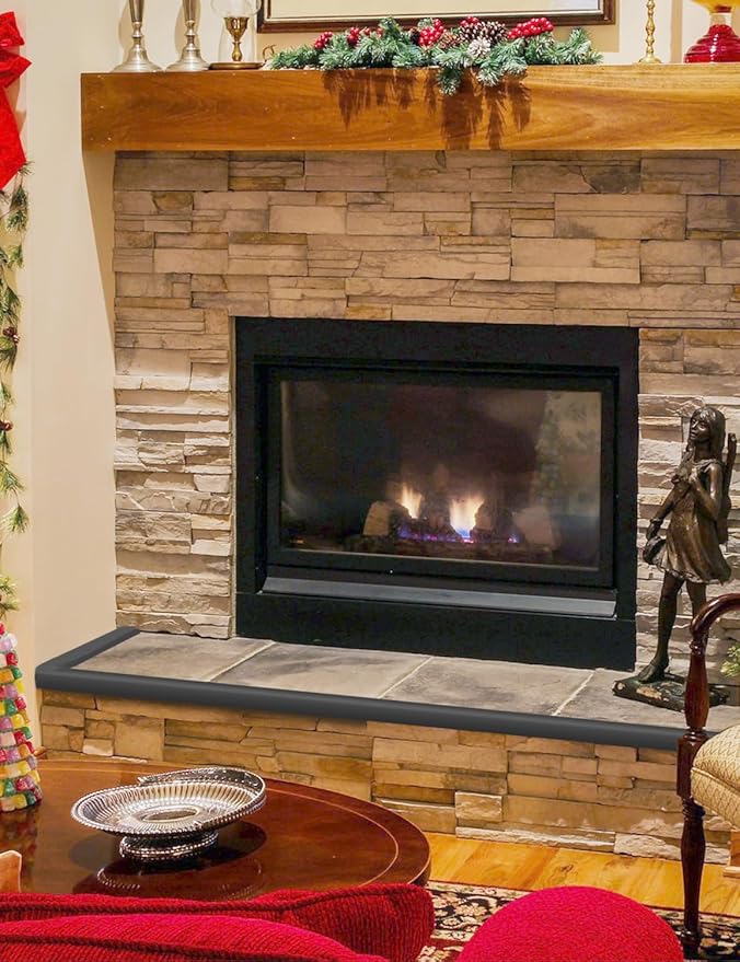Arinbeb Foam Corner Protector for The Fireplace Hearths Edge and Corner Guard, with Retardant Materials Foam Safety Bumpers Baby Proofing (Black)