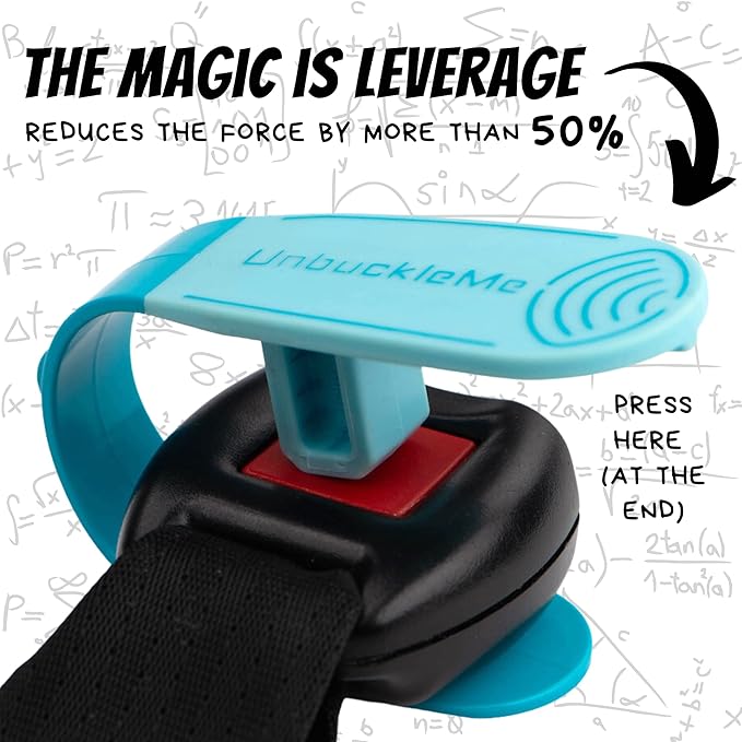 UnbuckleMe Car Seat Buckle Release Tool - Easy Opener Aid for Arthritis, Long Nails, Older Kids - Button Pusher for Infant, Toddler, Convertible 5 pt Harness car Seats - As Seen on Shark Tank (Aqua)