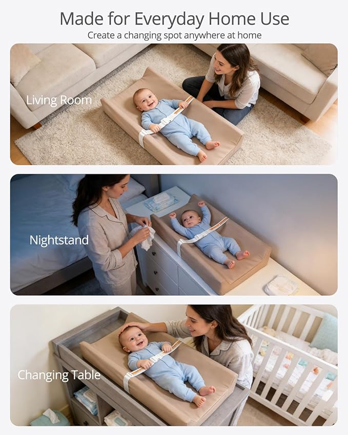 Baby Changing Pad, Changing Table Pads, Vegan Leather Wipeable Changing Pad, 32x16 in Waterproof Diaper Baby Changing Topper for Dresser, Table