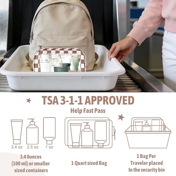 YOPCDJ 5PCS Diaper Bag Organizer Pouch Set, TSA Approved Toiletry Bag, Clear Waterproof TPU Makeup Bag Set Travel Organizer Bags for Women and Kids
