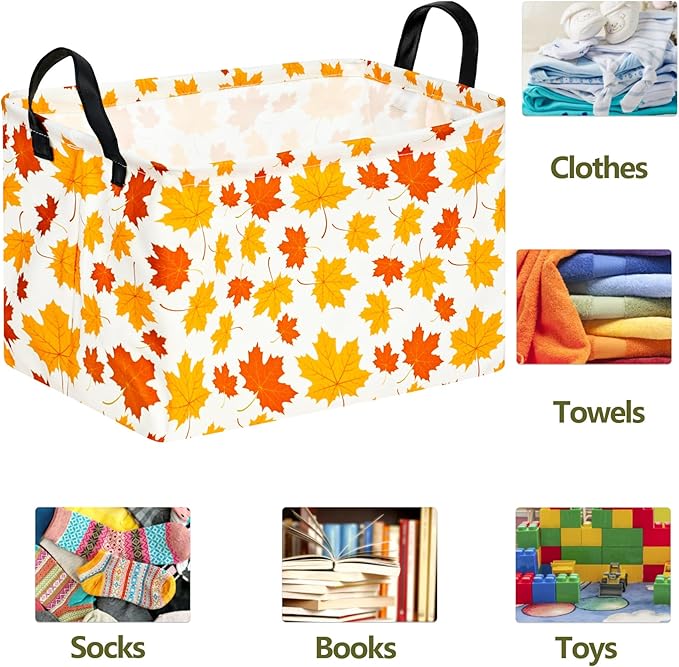 ACMUUNI Rectangle Gift Shelf Nursery Storage Basket Laundry Hamper Storage Box and Bins for Home Clothes with Handles