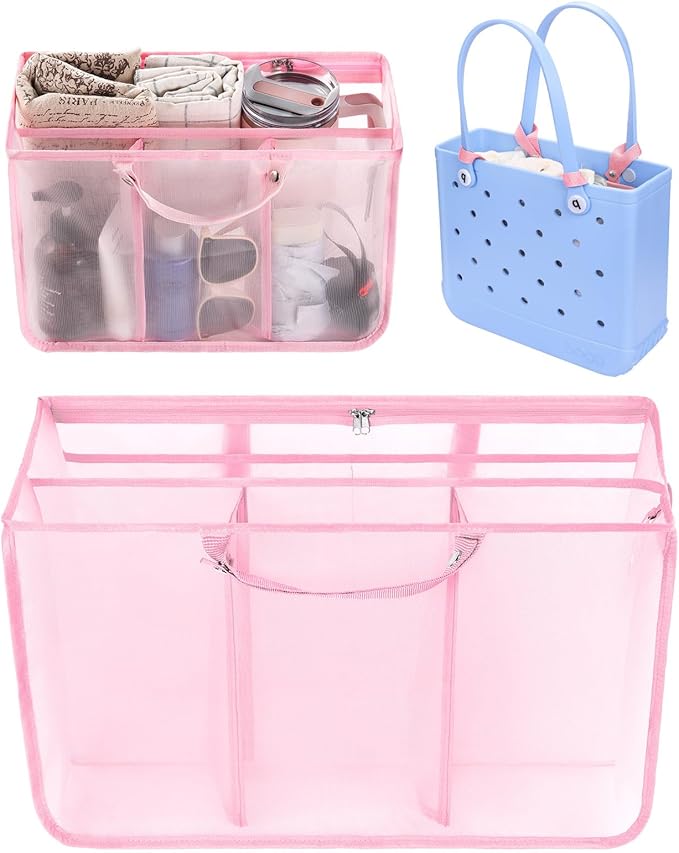 OUTXE Beach Bag Organizer Compatible with Baby Bogg Bag Accessories Inserts, Lightweight Mesh Insert Divider Pouch for Small Bogg Bags, Beach Tote Bags Insert for Organizing