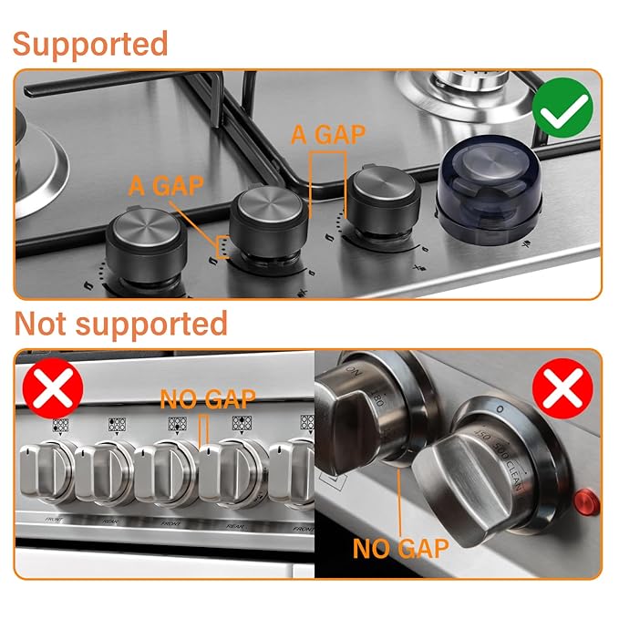 5-Pack Stove Knob Safety Covers,Upgraded Press Gas Stove Knob Locks,Durable Design Childproof Oven Knob Locks for Babies and Pets, Sticky and Easy to Install,Black