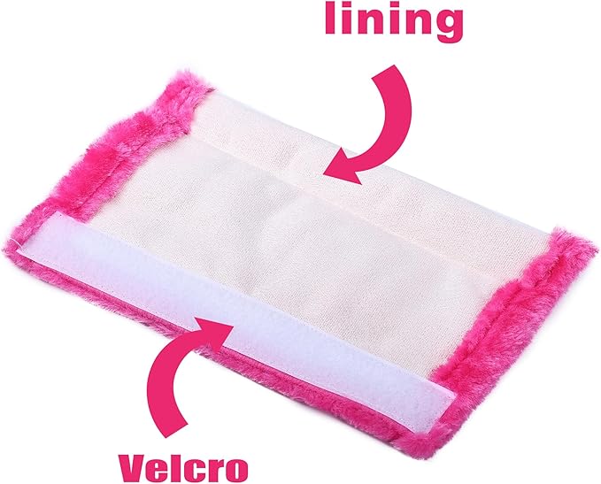 Amooca Soft Faux Fur Universal Fit Seatbelt Cover Car Truck SUV Airplane Seat Belt Shoulder Pad for Carmera Backpack Straps Neck Cushion Protector 2 Pack 10.5in Rose Red