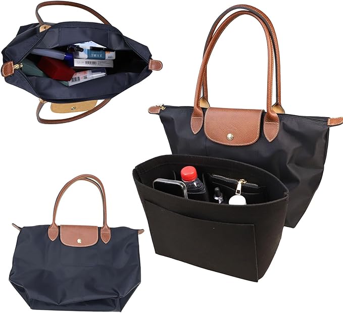 Lckaey Purse Organizer Insert for Le Pliage Neo Handbags Insert Organizer1012black-S