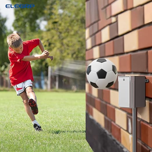 ELEGRP Outdoor GFCI Outlet Kit, with Weatherproof Cover and Box, 1 Gang, 20 Amp TRWR Self-Test GFI Receptacle, Vertical Outdoor Cover, Extra Duty Metallic Electrical Outlet Box, UL Listed, 1 Pack