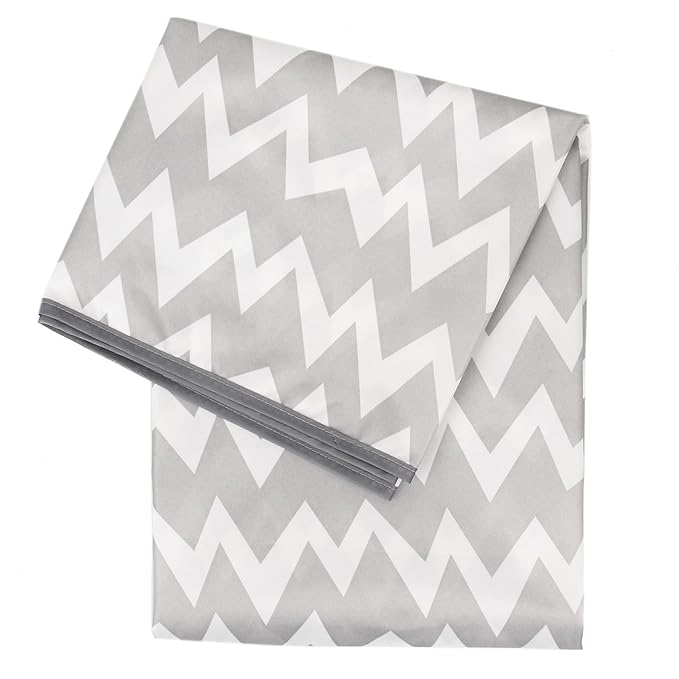 Bumkins Sleeved Bib for Baby & Toddler 6-24M + Splat Mat for Under High Chair, Babies Eating Mess Mat, Waterproof Reusable Cloth 42inx42in Gray Chevron