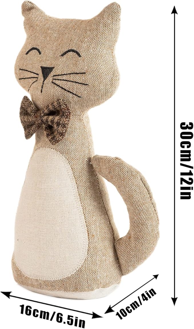 Marwood Cute Door Stopper Decorative Door Stops for Home and Office, Cat Weighted Interior Doorstop Fabric Stuffed Animal Door Stopper Floor Decorative