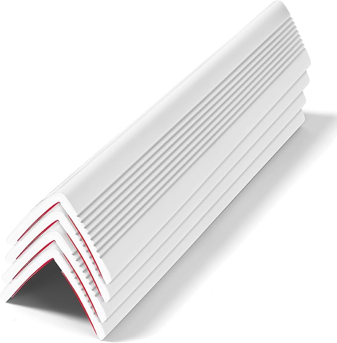 Wall Corner Protectors 4 Pack,1.57x1.57x23.62x0.12 inch PVC Double Side Proof Corner Guards for Sharp Edges, Self-Adhesive Corner Protectors for Home, Kindergarten,Thickness-3mm(0.12 in)