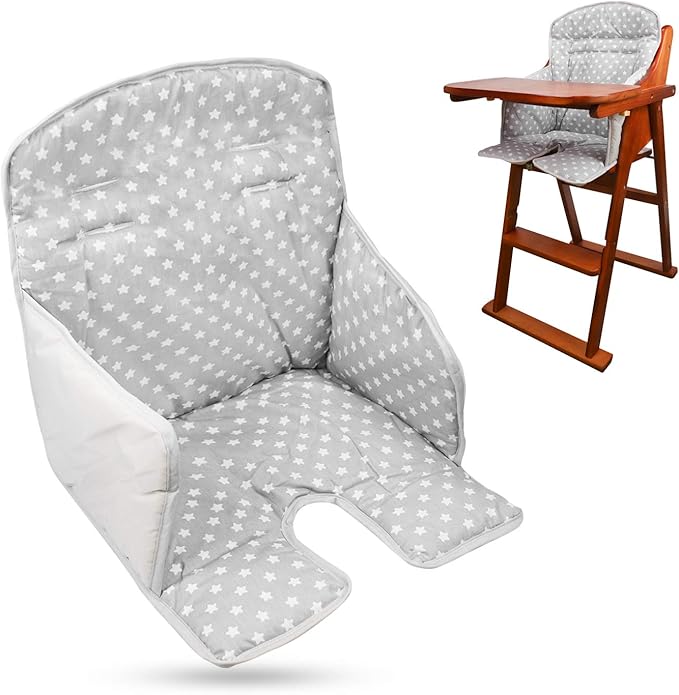 twoworld High Chair Cushion, High Chair Seat Cover for Baby Dining Hair (Gray Star)