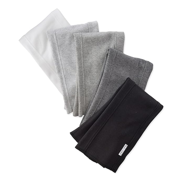 Butterblu Bailey 5-Pack Burp Cloths 100% Organic Cotton Knit for Newborn & Baby Boys & Girls, Stone, One Size