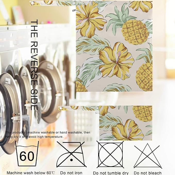 visesunny Tropical Yellow Pineapple and Flower 2Pcs Wet Bag with Zippered Pockets Washable Reusable Roomy for Travel,Beach,Pool,Daycare,Stroller,Diapers,Dirty Gym Clothes, Wet Swimsuits, Toiletries