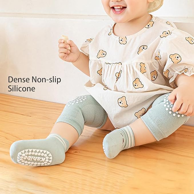 TFTSR Baby Knee Pads for Crawling (3 Pairs) and Baby Socks for Walking (3 Pairs), Walking Protector for Toddler Kid Girls Boy