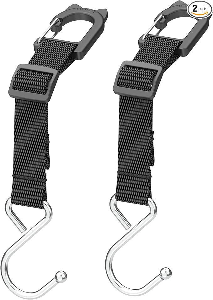QUIDAOSO Car Purse Hook Holder, Car Hooks for Headrest, S-Shaped Heavy-Duty Metal Hooks, A Safe Choice for Parents, 2 Packs.