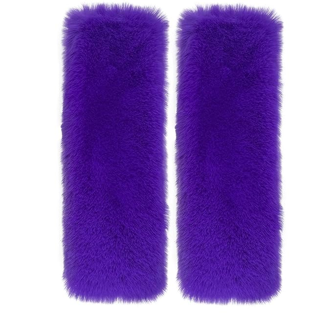 2-Pack Soft Plush Seatbelt Covers for Kids - Comfortable Seat Belt Cushion for Newborns - Car Seat/Stroller Strap Accessories - Enhanced Driving Comfort & Protection (Purple)