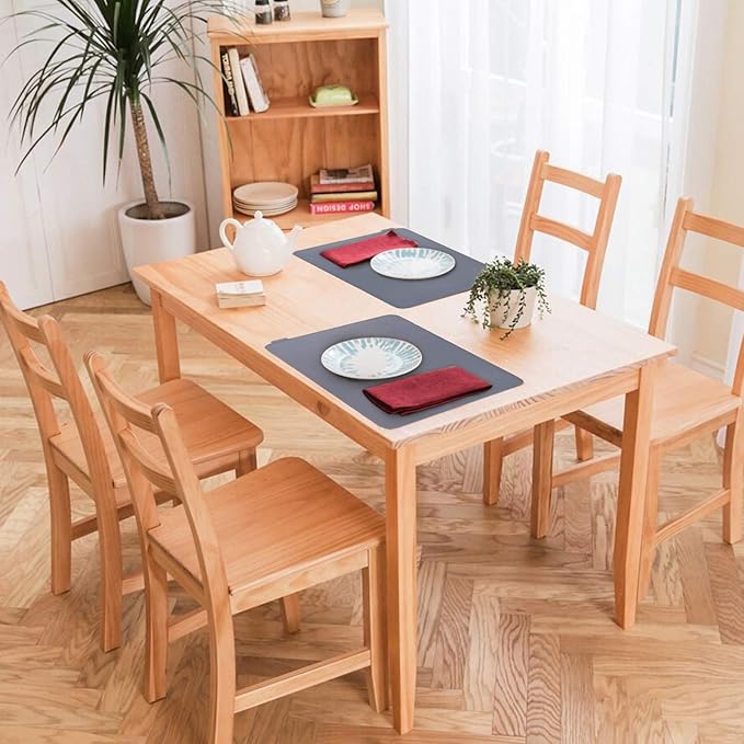 Kamehame Silicone Placemats, Placemats for Dining Table Set of 2 Non Slip Heat Resistant Table Mats 17.5 x 11.4 inch with Raised Edges