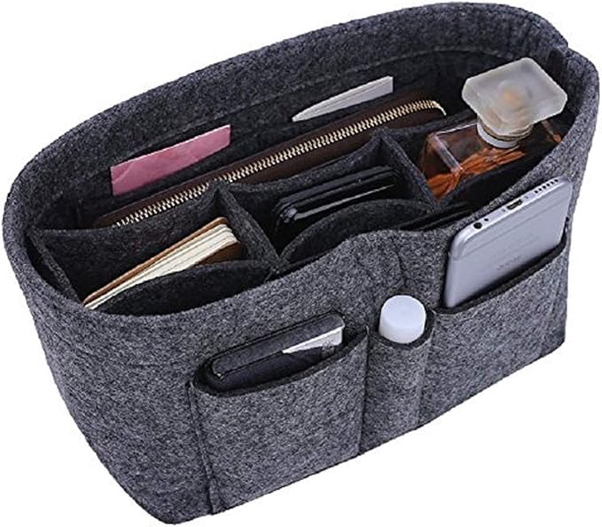 ZTUJO Purse Organizer Insert, Felt Bag Organizer For Handbag Purse Organizer,13 Colors, 6 Size (X-Large, Grey)