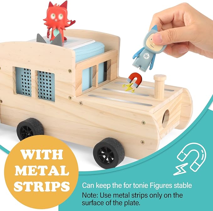RZYLKA for Tonies Box Organizer Storage Shelf, Magnetic Floating Shelves for Toniebox 1/2 Player Tonies Figures Characters for Children, Display Collection 20~30 Characters - Train