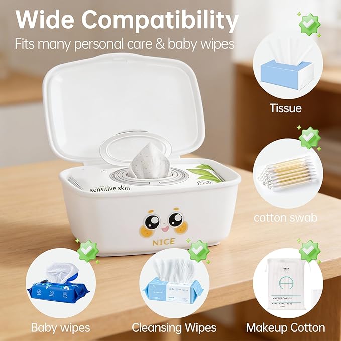 Baby Wipes Dispenser Compatible with Huggies Wipes Natural Care, Wipe Holder Wet Wipes Dispenser, Refillable Wipes Container Fit for Huggies Baby Wipes and WaterWipes for Outdoor Travel Daily Use