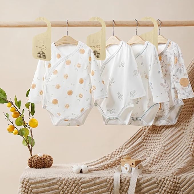 Baby Closet Dividers,Baby Clothes Dividers for Closet,Nursery Decor Storage Hangers Organizer,Sided Organizer for Newborn to 24 Months Clothes Wooden Nursery Decor Hanger Organize Room (Rainbow)
