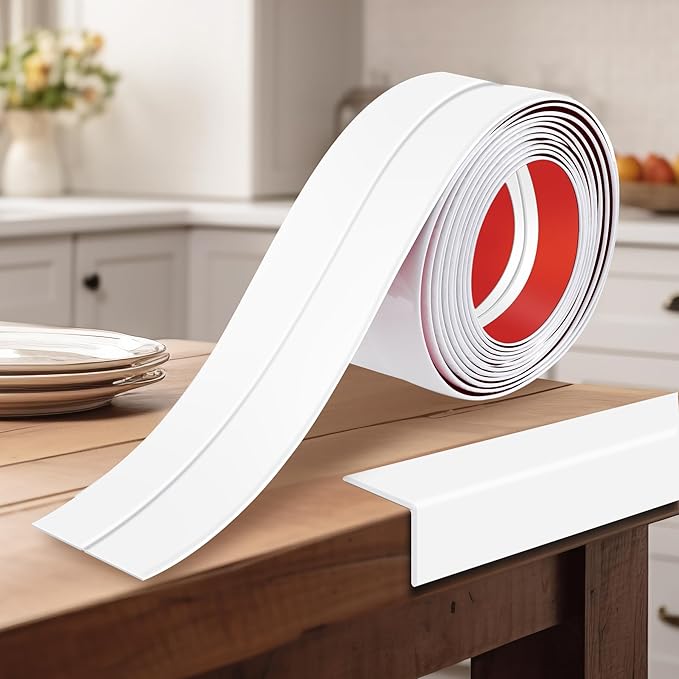 2.4 Inch x 20 Feet Wall Corner Protector Peel and Stick Corner Trim Molding Strip Self Adhesive Wall Edge Protectors Guards for Edge Ceiling, White