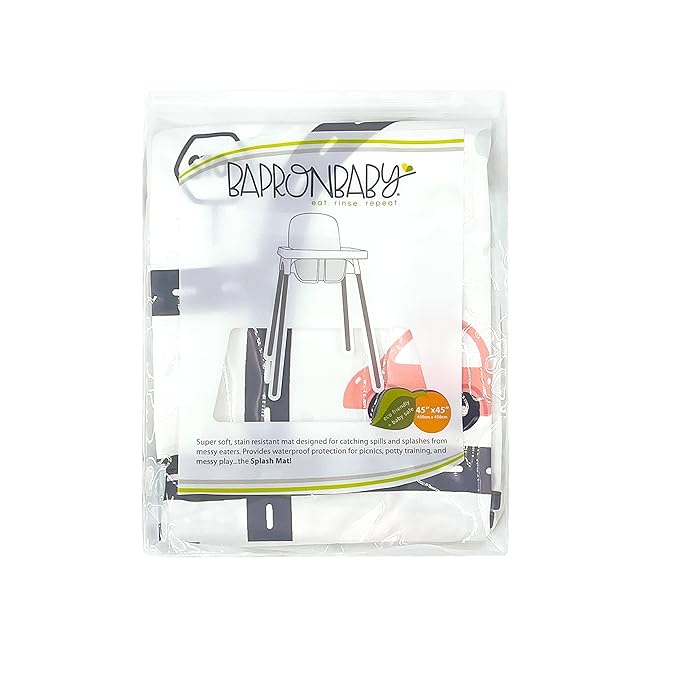 BapronBaby Tiny Town Splash Mat - Waterproof Catch-All for Under High Chairs, Floors, Tables, Playtime or Arts & Crafts - Machine Washable - 45" x 45”