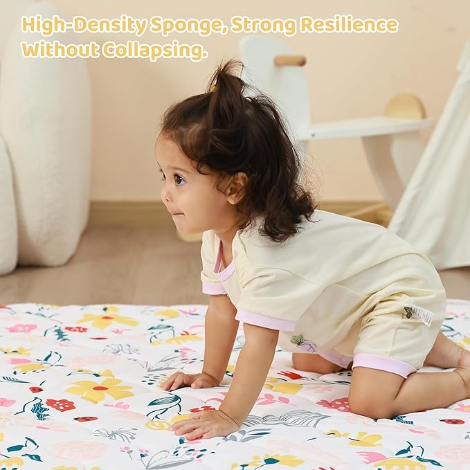 Baby Play Mat 50x50, Extra Large&Thick Baby Floor Play Mats, Foldable Padded Play Mat for Baby Crawling