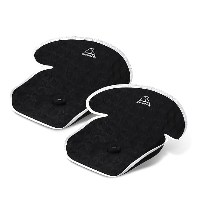 Bear and Care - Piddle Pads - Strollers, Bouncers & Car Seat Pad, Waterproof & Machine-Washable Cover on Car Potty for Toddler Toilet Training (Black, 2 Count (Pack of 1))