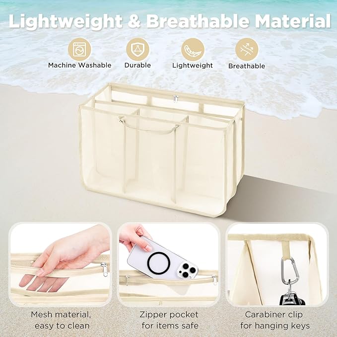 OUTXE Beach Bag Organizer Compatible with Baby Bogg Bag Accessories Inserts, Lightweight Mesh Insert Divider Pouch for Small Bogg Bags, Beach Tote Bags Insert for Organizing