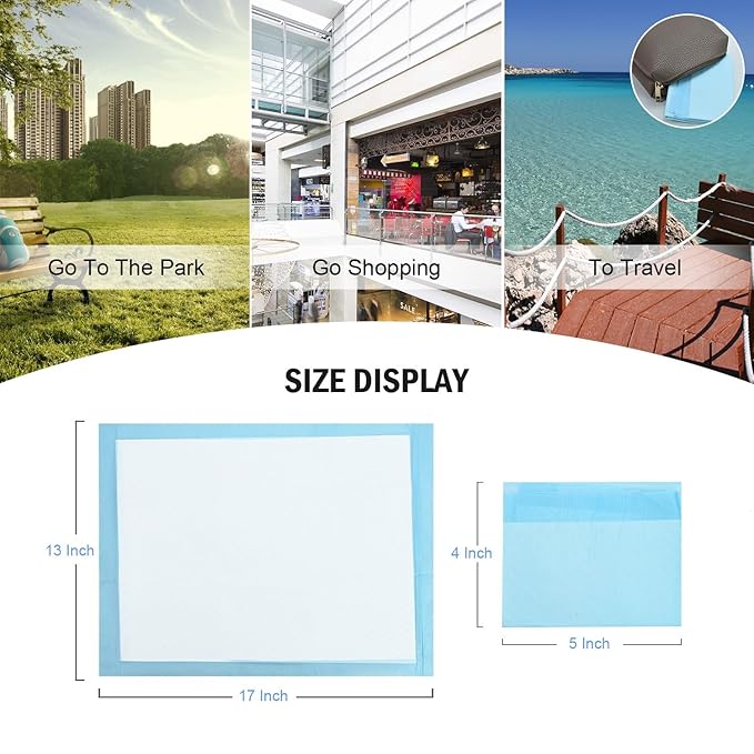 Rocinha 100 Pack Disposable Changing Pads Baby Disposable Underpads Waterproof Diaper Changing Pad Breathable Underpads Bed Table Protector Mat (17 x 13 Inches)