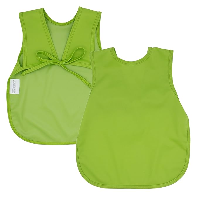 BapronBaby Ribbit Bapron - No Neck Tie Safer Bib for Baby & Toddler - Soft Waterproof Stain Resistant - Machine Washable - Sz Preschool 3-5yrs