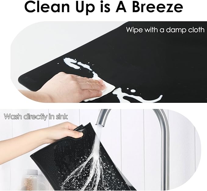 Extra Large Silicone Mat for Kitchen Counter 39.4"x23.6" Silicone Table Mat for Resin Workbench Mat Heat Resistant Mat Coffee BarMat, Black Thick 2MM