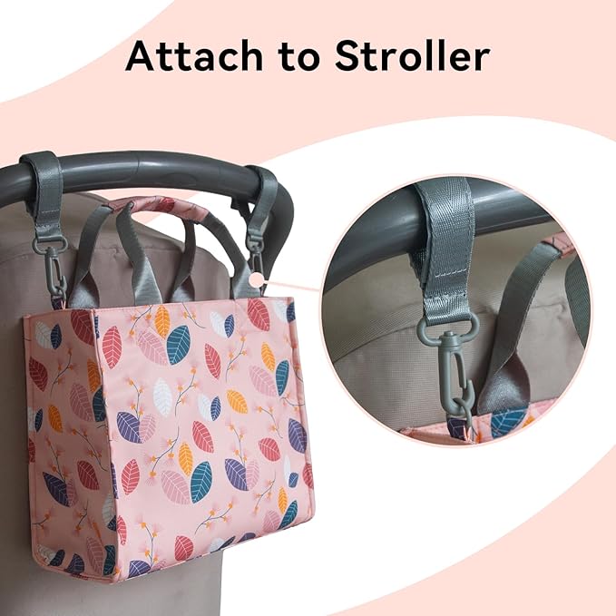 PHEBEN Small Diaper Bag Tote Waterproof Travel Mini Diaper Bag Multi-Function Baby Handbag Crossbody Purse(Leaf)