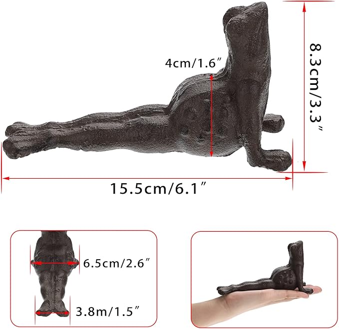 Sumnacon Cast Iron Cute Frog Door Stop - Heavy Duty Floor Door Stopper Avoid Drilling Hole, Vintage Iron Doorstop Wedge for Patio Yard Garden Farmhouse Home Office Commercial Industrial